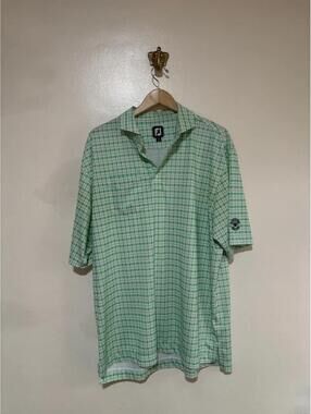 Footjoy Green and White Golfing Shirt size XXXL